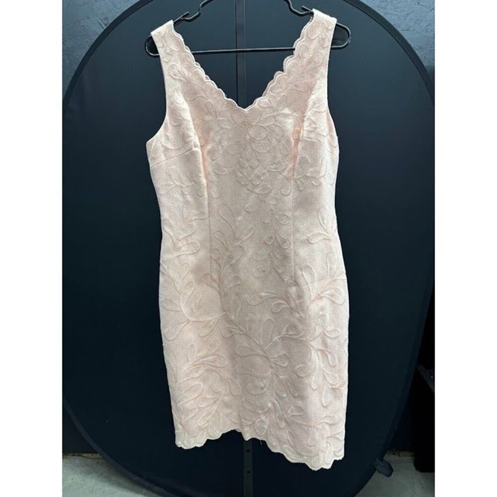 Antonio Melani Pale Pink Salmon Lace Embroidered Dress